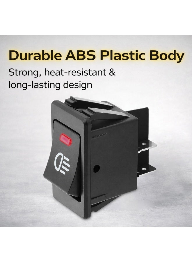 MOB 12V LED Fog Light Rocker Switch ON/Off, 35A 4-Pin SPST Toggle Switch with Indicator Light, ABS Waterproof Dashboard Switch for Car, Truck & SUV - Image 1